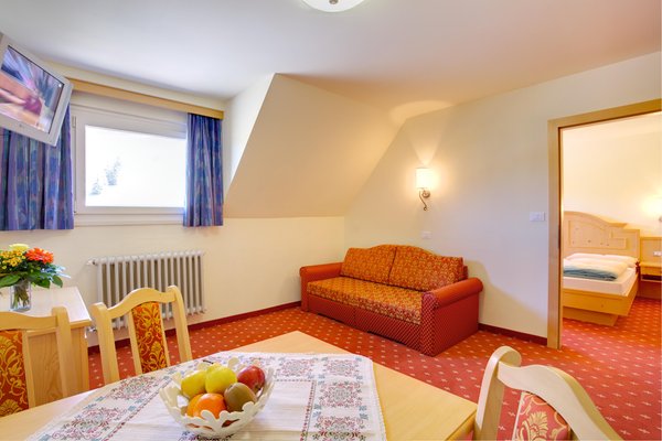 La zona giorno Hotel Castel Latemar