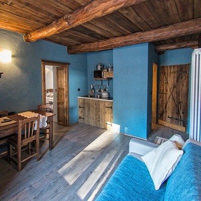 Der Wohnraum Ferienwohnungen auf dem Bauernhof Rivet d'or