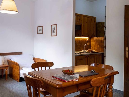 La zona giorno Residence Cima Jazzi