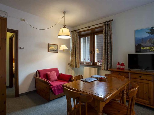 La zona giorno Residence Cima Jazzi