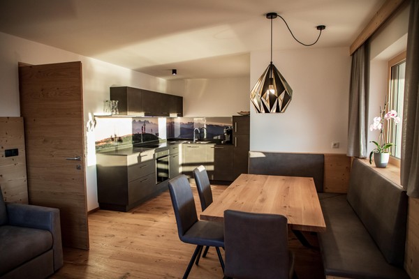 La zona giorno Appartamenti in agriturismo Kieserhof