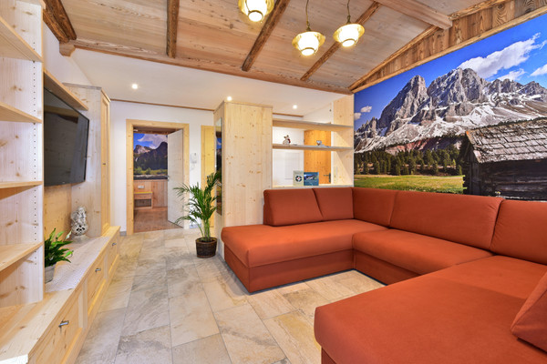 La zona giorno Residence Treyer