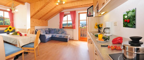 La zona giorno Leimgruberhof - Appartamenti in agriturismo 3 fiori