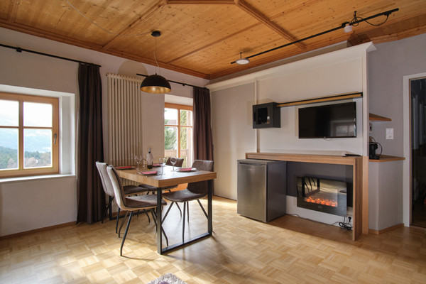 La zona giorno Pensione + Residence Grünbacher