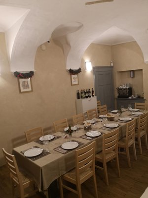 The restaurant Dronero (Valle Maira) Ostello del Monastero