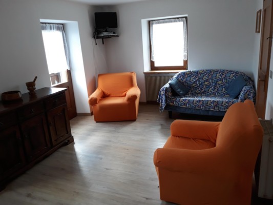 Der Wohnraum Ferienhaus Al Becalen