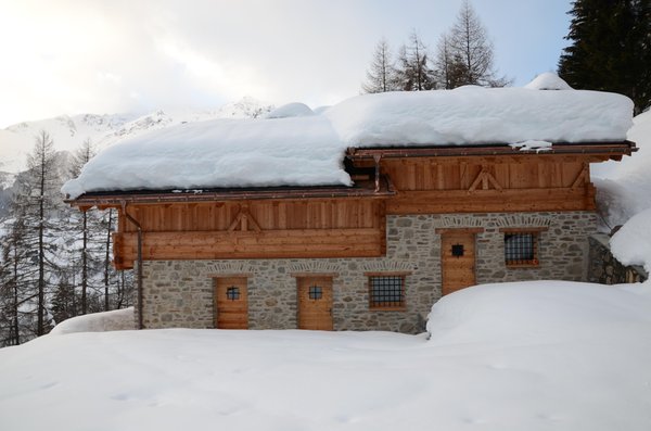 Foto esterno in inverno Masi di montagna Chalet Bergdorf Stablo