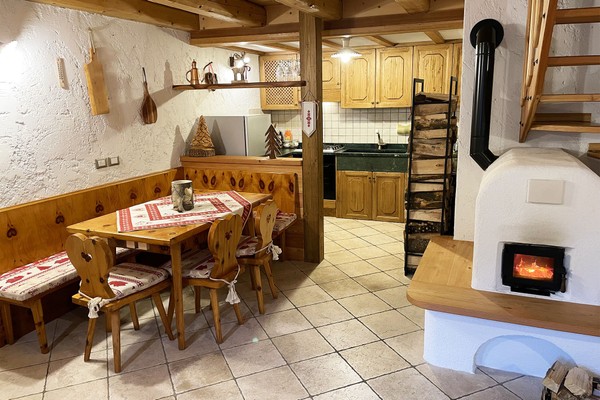 The living area Holiday House Chalet al Mus