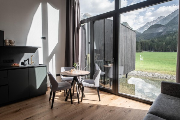 La zona giorno Chalet Sandgold