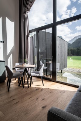 La zona giorno Chalet Sandgold