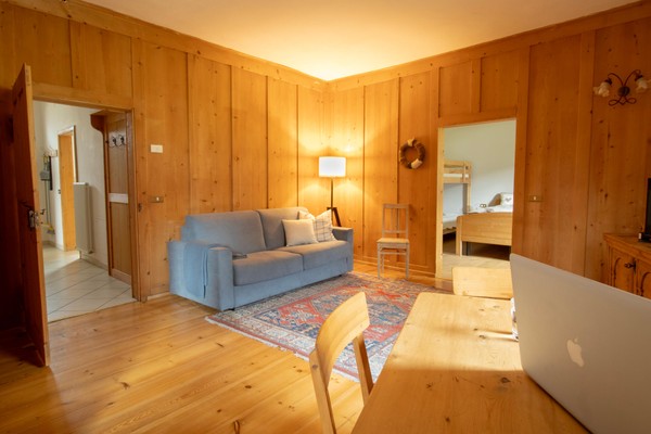 Das Wohnzimmer Ferienwohnung Maso Fassanel