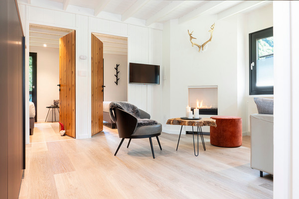 Der Wohnraum Ferienhaus Chalet Monterosa