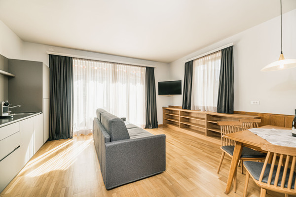 La zona giorno Aquila Dolomites Residence