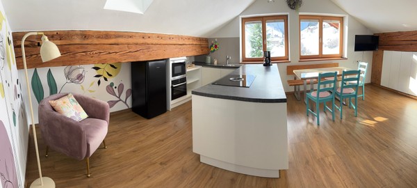 La zona giorno Appartamenti in agriturismo Hanselerhof