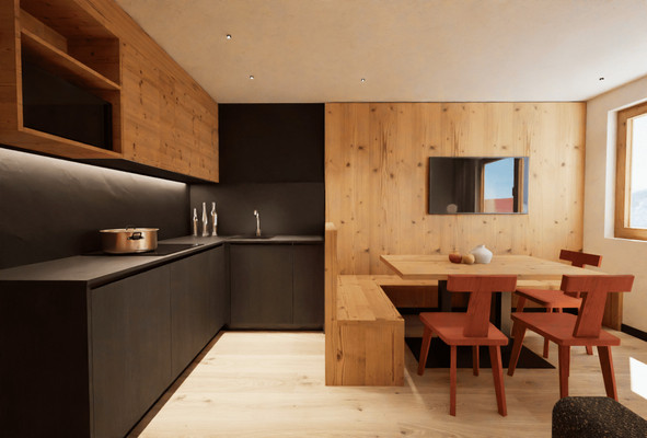 La zona giorno Residence Le Sort - Mountain Retreat