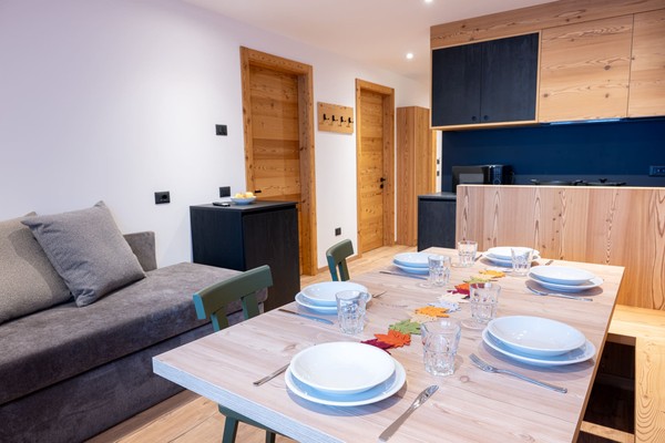 La zona giorno Residence Le Sort - Mountain Retreat