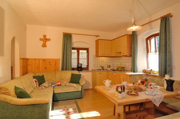 La zona giorno Appartamenti in agriturismo Gosthof