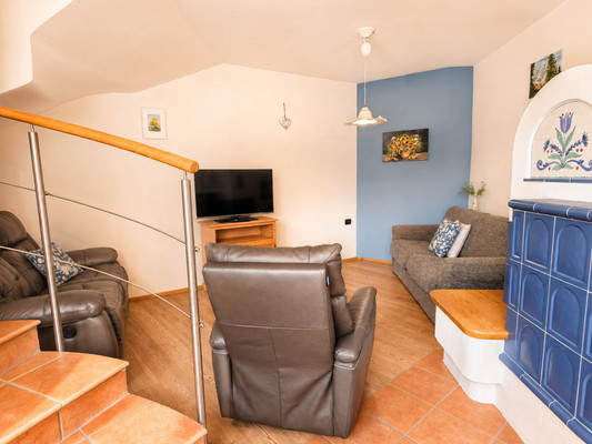 Der Wohnraum Ferienwohnung Casa Dolomitica