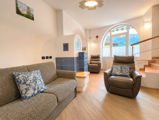 Der Wohnraum Ferienwohnung Casa Dolomitica