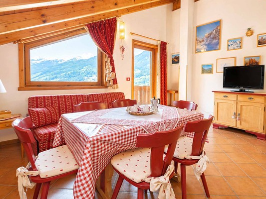 Der Wohnraum Ferienwohnung Cime di Fiemme