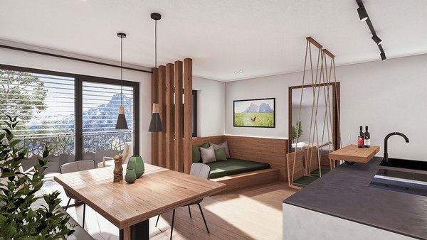 La zona giorno Appartamenti in agriturismo Krahof