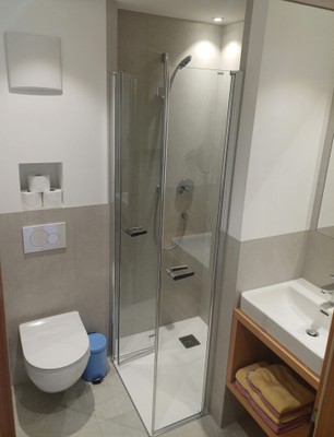 Foto del bagno Appartamenti in agriturismo Pristinger Hof