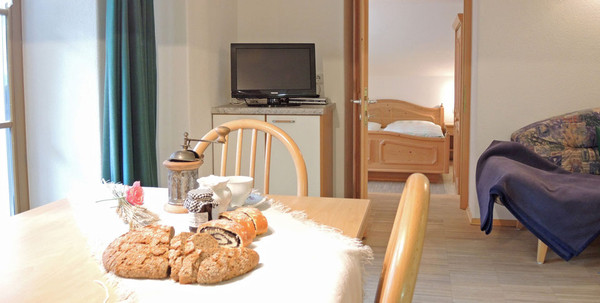 La zona giorno Appartamenti in agriturismo Mairhof