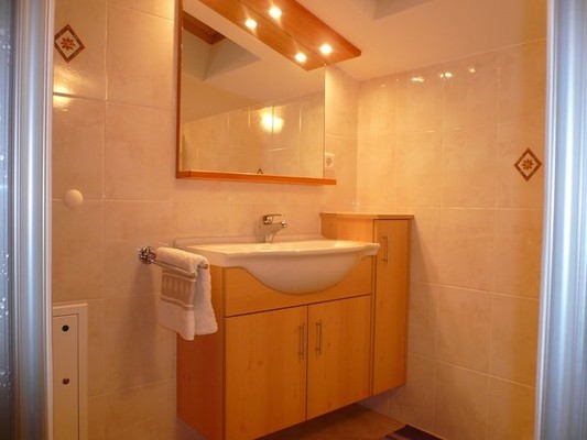 Foto del bagno Appartamenti in agriturismo Kaimblhof