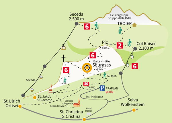 La posizione Baita Sëurasas Santa Cristina