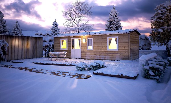 Foto esterno in inverno Fiemme Village Camping&Resort