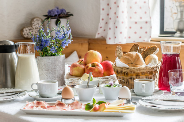 Das Frühstück B&B auf dem Bauernhof Rieplhof