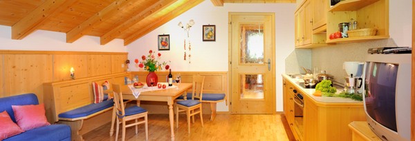 La zona giorno Appartamenti in agriturismo Jagerhof