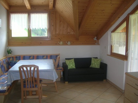 La zona giorno Appartamenti in agriturismo Flatscherhof