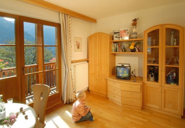 La zona giorno Appartamenti in agriturismo Grossplonerhof
