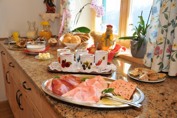 Das Frühstück B&B auf dem Bauernhof Prantschurhof