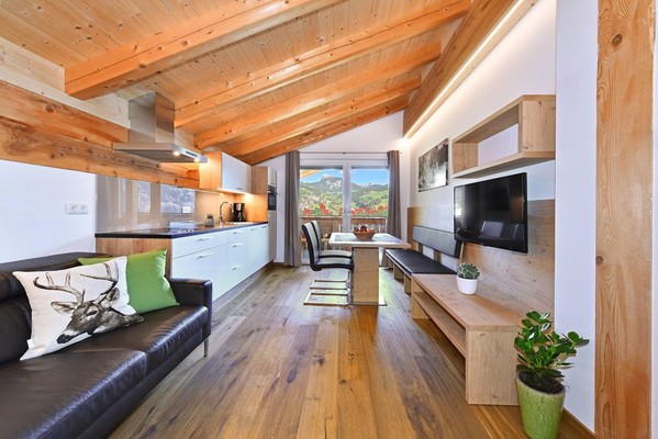 La zona giorno Appartamenti in agriturismo Jaiterhof