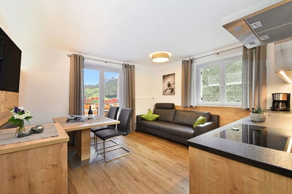 La zona giorno Appartamenti in agriturismo Jaiterhof