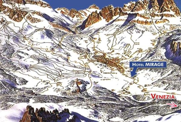 La posizione Hotel Mirage Cortina d'Ampezzo