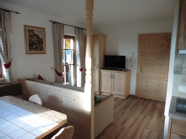 La zona giorno Appartamenti in agriturismo Lodnerhof