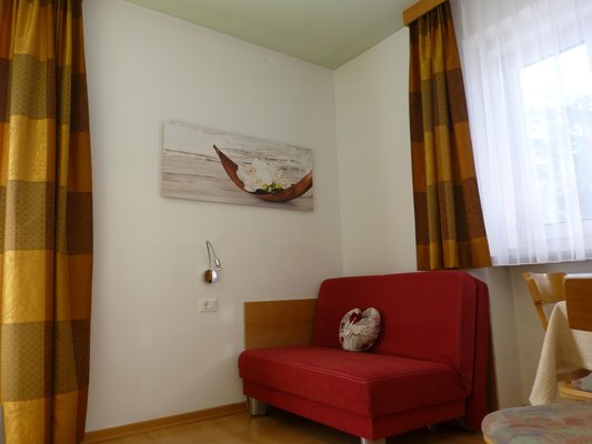 La zona giorno Garni + Residence Helfer