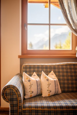 La zona giorno Pensione + Appartamenti in agriturismo Weberhof - Haus Kahn