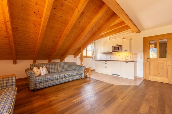 La zona giorno Pensione + Appartamenti in agriturismo Weberhof - Haus Kahn