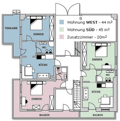 Der Grundrissplan Ferienwohnungen auf dem Bauernhof Summererhof