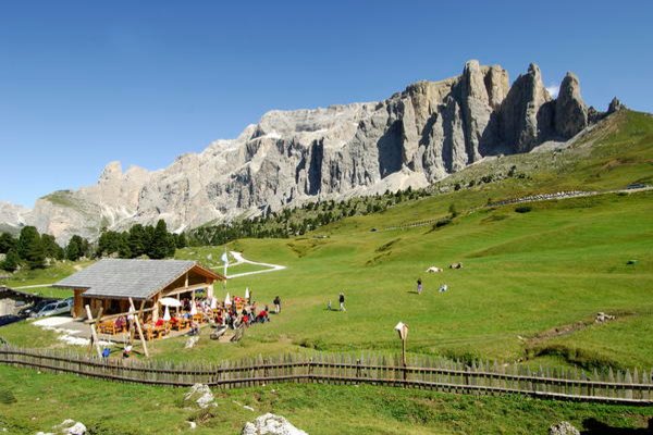 Summer presentation photo Alpine farm Sella