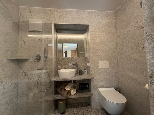 Foto del bagno Appartamenti in agriturismo Pixnerhof