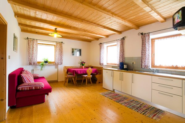 La zona giorno Appartamenti in agriturismo Nusserhof
