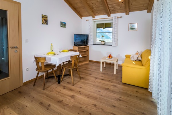 La zona giorno Appartamenti in agriturismo Mareinhof