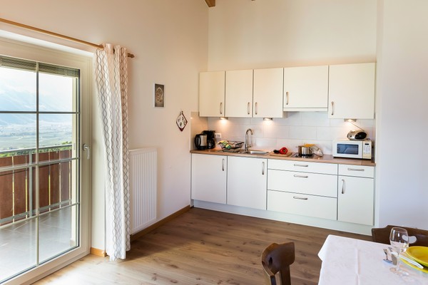 La zona giorno Appartamenti in agriturismo Mareinhof