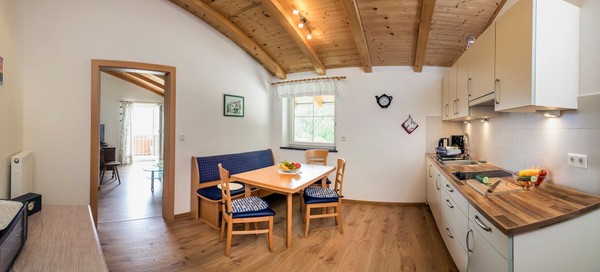 La zona giorno Appartamenti in agriturismo Mareinhof