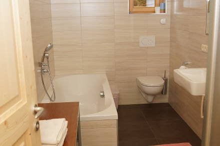 Foto del bagno Appartamenti in agriturismo Stuberhof